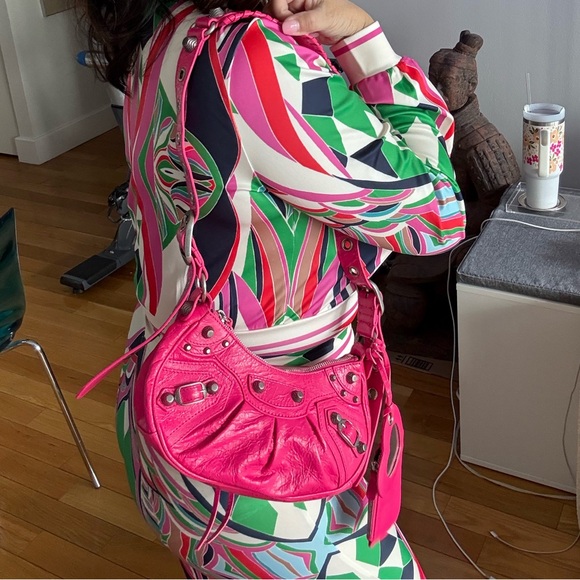 ❌SOLD❌Balenciaga Le Cagole XS Pink Crinkled Leather Two Way Bag - Picture 3 of 14